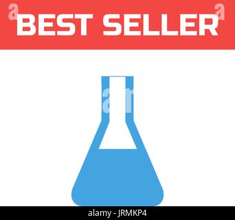 Flask Fläschchen Symbol. Einzigen hochwertigen Gliederung Symbol für Webdesign oder mobile App dünne Linie Zeichen für das Logo Design. Eine blaue Piktogramm auf weißem Hintergrund Stock Vektor