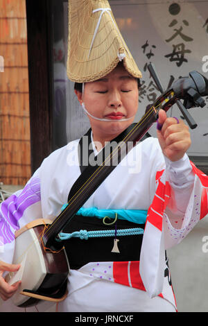 Japan, Tokio, Dilo Matsuri, Festival, shamizen Player, Stockfoto