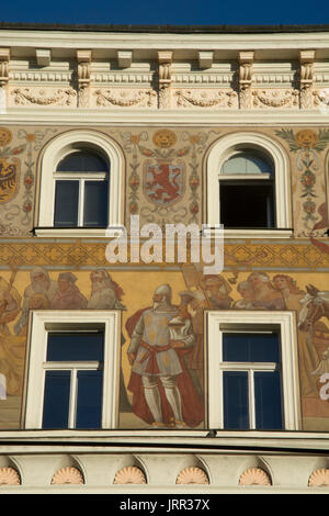 Art Nouveau Fassade in Nove Mesto, Prag Stockfoto