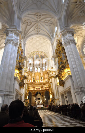 Granada Spanien. Innenraum der Kathedrale von Granada, die Kathedrale von Granada, Catedral de la Anunciacion, Kathedrale der Menschwerdung Stockfoto