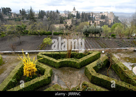 Gärten in der maurischen Palast Alhambra Granada Andalusien Spanien Stockfoto