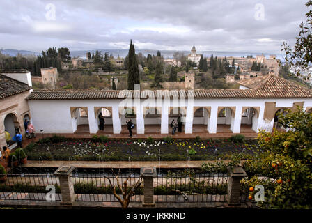 Gärten in der maurischen Palast Alhambra Granada Andalusien Spanien Stockfoto