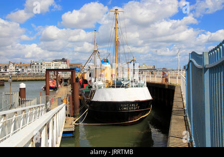 Mincarlo historischen Fischtrawler Museum, Lowestoft, Suffolk, England, Großbritannien Stockfoto