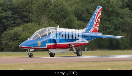 Alpha Jet French Air Force in Anwesenheit der Royal International Air Tattoo Stockfoto