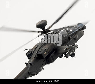 Apache Gunship British Army während der Ausstellung auf der Royal International Air Tattoo Stockfoto