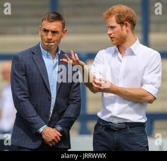 Prinz Harry besucht das Sky versuchen Rugby League Festival in Headingley Carnegie Stadium Featuring: Prinz Harry Where: Leeds, Vereinigtes Königreich bei: Kredit-6. Juli 2017: John Rainford/WENN.com Stockfoto