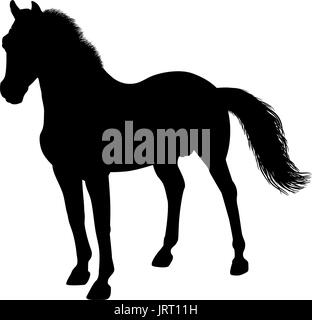 Silhouette eines Pferdes ansehen Stock Vektor