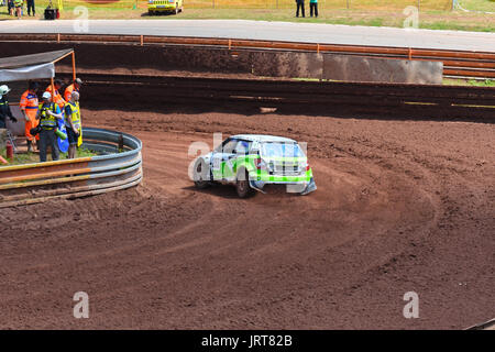 1. - 2. Juli 2017, Fuchs Öl Autocross in Nova Paka, FIA-Europameisterschaft, Tschechische Republik. WRC und modifizierte Factory Autos. Autocross event Stockfoto