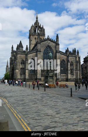 St Giles' Cathedral, auch als die Hohe Kirk von Edinburgh bekannt ist, ist der Sitz der Gottesdienst der Kirche von Schottland, Edinburgh. Stockfoto