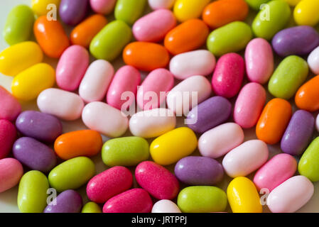 Gruppe von bunten Bonbons closeup Stockfoto