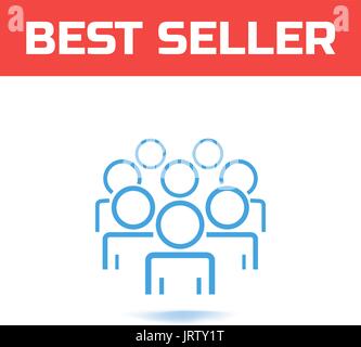 Menschen Vektor icon. Menschen Symbol in trendigen Linienstil auf weißem Hintergrund. Personen Symbol für Ihre Web site Design oder Logo. Menge Zeichen Vektor Stock Vektor