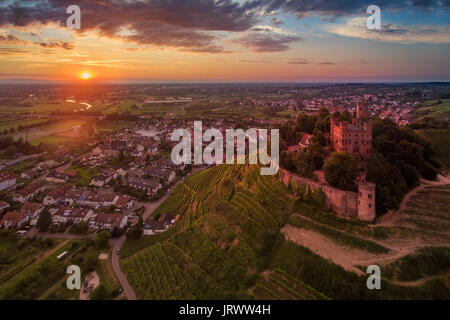 Sonnenuntergang, Ortenberg Schloss Ortenberg, Baden-Württemberg, Deutschland Stockfoto