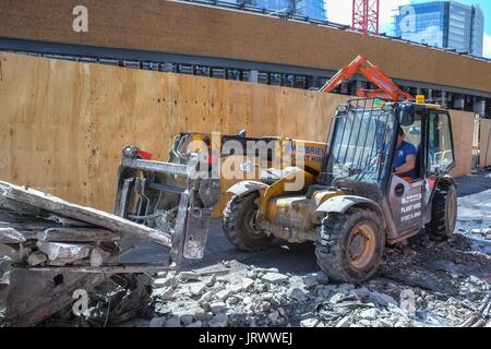 Bauarbeiten an der Tooley Street, London Bridge Station Stockfoto