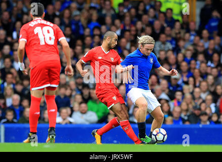 Everton Tom Davies im Vorbereitungsspiel im Goodison Park, Liverpool. Stockfoto