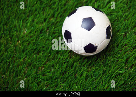 Fußball auf dem Gras. Horizontale Foto Stockfoto