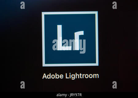 Symbol, Logo, Adobe Lightroom, Bildbearbeitung Programm, Bildbearbeitung, Makroaufnahme, Detail, Vollbild, Screenshot Stockfoto