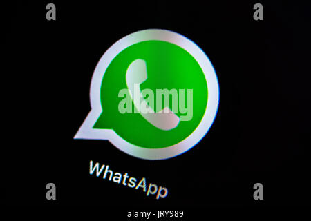 Symbol, Logo, WhatsApp, Instant Messaging, Social Network, Makro, Detail, Vollbild, Screenshot Stockfoto