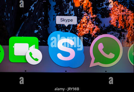 Symbol, Logo, Skype, Instant Messaging Service, Makroaufnahme, Detail, full-frame, Screenshot Stockfoto