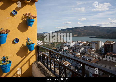 der Hof von den Komödien, Iznajar, Provinz Córdoba, Andalusien, Spanien Stockfoto