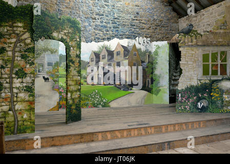 Tyneham Theater, Tyneham, Dorset in der alten Scheune gebaut Stockfoto