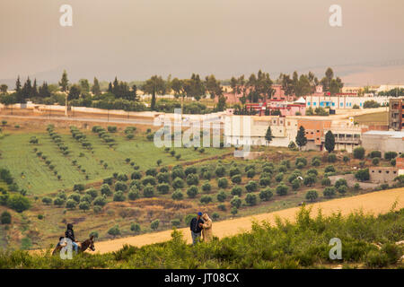 Die Landwirtschaft. Ländliche Gemeinde Zeguota. Marokko, Maghreb Nordafrika Stockfoto