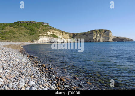 Der Strand von Santa Caterina di Pittinuri, Bezirk Oristano, Sardinien, Italien Stockfoto