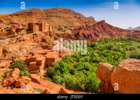 Dades Tal, Dades Schluchten, Hohen Atlas. Marokko, Maghreb Nordafrika Stockfoto