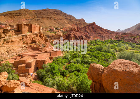 Dades Tal, Dades Schluchten, Hohen Atlas. Marokko, Maghreb Nordafrika Stockfoto