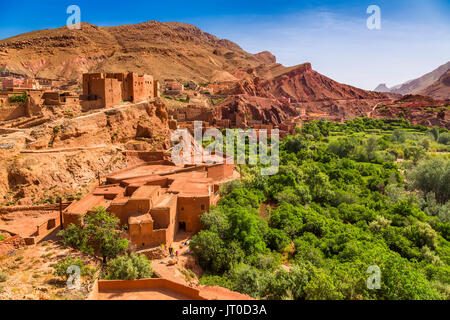 Dades Tal, Dades Schluchten, Hohen Atlas. Marokko, Maghreb Nordafrika Stockfoto