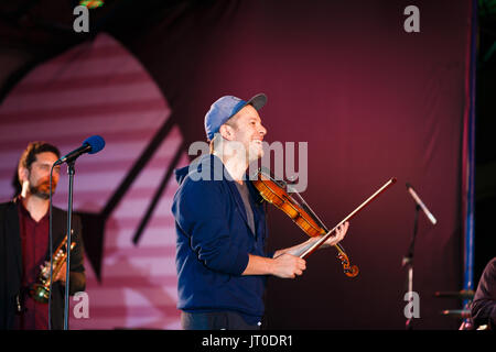 Kaliningrad, Russland, 06. August 2017: Konzert der Django Lassi auf der XII International Music Festival Kaliningrad Jazz Stockfoto