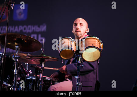 Kaliningrad, Russland, 06. August 2017: Konzert der Django Lassi auf der XII International Music Festival Kaliningrad Jazz Stockfoto