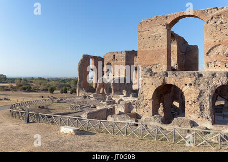 Berühmte Villa dei Quintili, archäologische Stätte von Rom. Römische Villa aus der ersten Hälfte des zweiten Jahrhunderts. Stockfoto