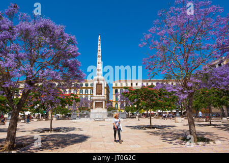 Plaza de la Merced im Frühjahr Málaga, Costa del Sol. Andalusien, Süd Spanien Europa Stockfoto