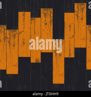 Halloween Musterdesign. 31 Oktober-Urlaub-Hintergrund. Halloween-Urlaub aus Holz schwarz und orange Hintergrund. Stock Vektor