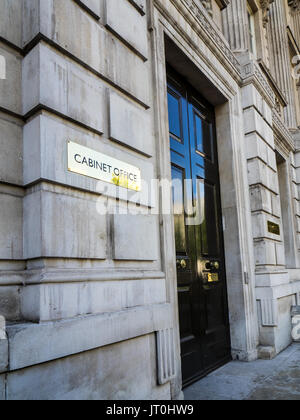 Cabinet Office - den Eintrag in die britische Regierung Kabinett in Whitehall, London. Stockfoto