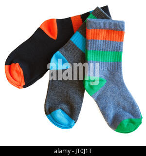 Drei Paare des kleinen Jungen Socken. Stockfoto