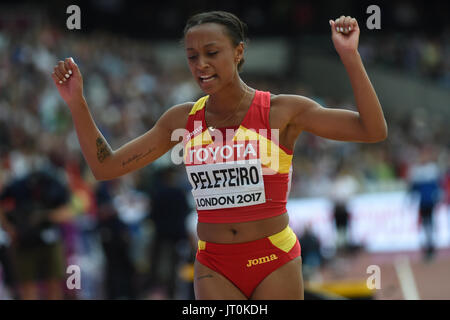 Ana PELETEIRO, Spanien, im Dreisprung Vorlauf im London Stadium in London am 5. August 2017 an die IAAF World Championships Athletics 2017. Stockfoto