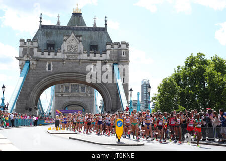 London, UK. 6. August 2017. Gesamtansicht Leichtathletik: IAAF World Championships London 2017 Frauen Marathon in London, Vereinigtes Königreich. Bildnachweis: YUTAKA/AFLO SPORT/Alamy Live-Nachrichten Stockfoto