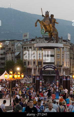 Skopje, Mazedonien. 7Th august 2017, 19:00 (GMT+2) Mazedonien, Skopje, Mazedonien. Tag vor Real Madrid gegen Manchester United: 2017 UEFA Super Cup match Credit: Dragan ristovski/alamy leben Nachrichten Stockfoto