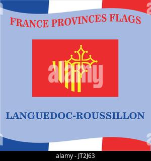 Flagge der französischen Provinz Languedoc Roussillon Stock Vektor