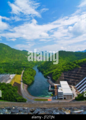 Unscharf Strom Generator vorn von Sri Nakharin Dam, Kanchanaburi, Thailand Stockfoto