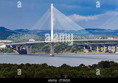 Die neue Straßenbrücke über die Firth-of-Forth zwischen North und South Queensferry in der Nähe von Edinburgh Schottland Großbritannien nannte die Queensferry Kreuzung Stockfoto