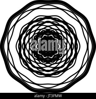 Kreisförmige geometrische Element. Konzentrische radial Limetten abstrakten Motiv Stock Vektor