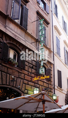 Rom, Italien, Juli 2017 - Saint Andrea Trattoria Restaurant Stockfoto