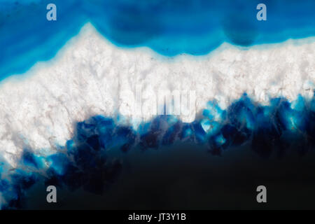 Zusammenfassung Hintergrund, blau Achat Scheibe Mineral Stockfoto