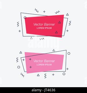 Reihe von Bannern, trendigen flachen geometrischen Vektor Stock Vektor