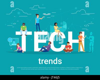 Tech Trends Konzept Abbildung Stock Vektor