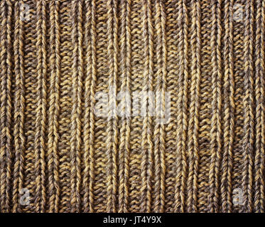 alte braune Grunge Leinwandstruktur als Hintergrund Streifen gestrickt Stockfoto