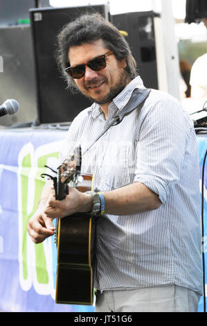 Jeff Tweedy Wilco spielt 2008 Lollapalooza Music Festival Grant Park Chicago. Stockfoto