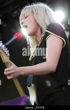 Katie White Ting Tings 2008 Lollapalooza Music Festival Grant Park Chicago. Stockfoto